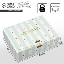 Gift folding box, packaging, “surprise”, 20 x 18 x 5 cm, without tape