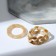 Ring set 2 pieces "Crystals" chain, beige color, size mix