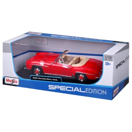 MASTO DIE-CAST 1955 Mercedes-Benz 190sl, opening doors, 1:18, red color-12
