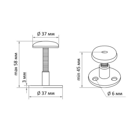 Furniture lock tundra, adjustable, 45-58 mm.-5