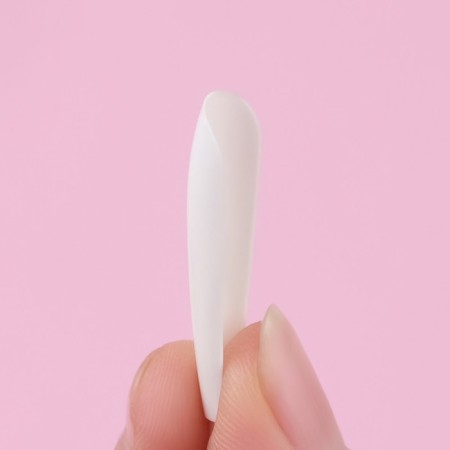 Patching nails, 24 pcs, ballerina shape, white color-5