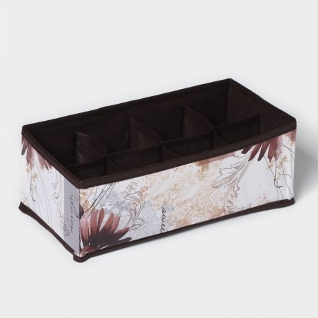 Organizer for storing linen “Astra”, 8 cells, 28 × 14 × 10 cm, brown color