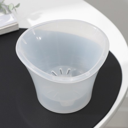 Kashpo for flowers with an insert “Laguna”, 600 ml, D = 13 cm, h = 9 cm, transparent-1