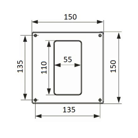 Zein ventilation duct connector, 55 x 110 mm, with an overhead plate and with a valve-5