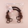 Handles for a bag, 2 pcs, waxed cord/tree, 46.5 × 4 cm, brown color