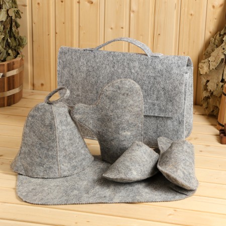 Bath set "male" portfolio 5 items, gray