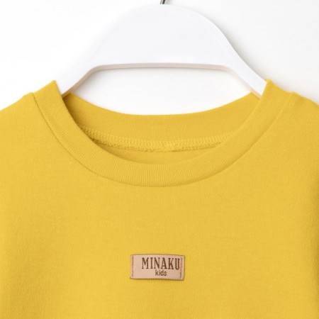 Kidsa (sweatshirt, shorts) minku, yellow color, height 110 cm-6