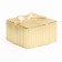 Candle "Square" in a candlestick with narrow faces of gypsum, 7.5x3.5cm, gold