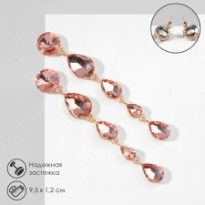 Hanging earrings with rhinestones 