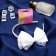 Hair cap "Schoolgirl" a bow with lace, 1 cm, white