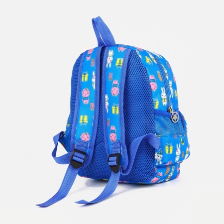 Baby backpack on lightning, external pocket, blue color-5