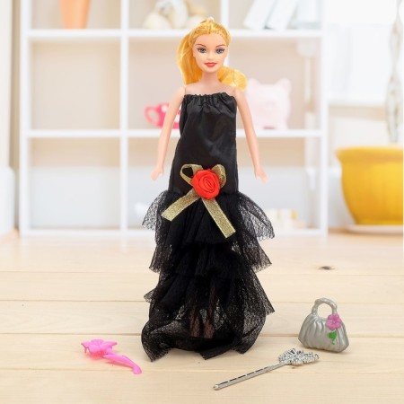 Model doll "Nika" in a dress with accessories, mix-11