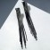 Hanging earrings "Hollywood" rain, gray color, 11 cm