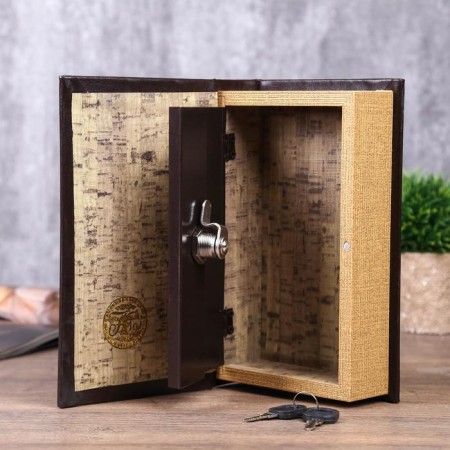Safe wood book "Golden sailboat" 21x13x5 cm-3
