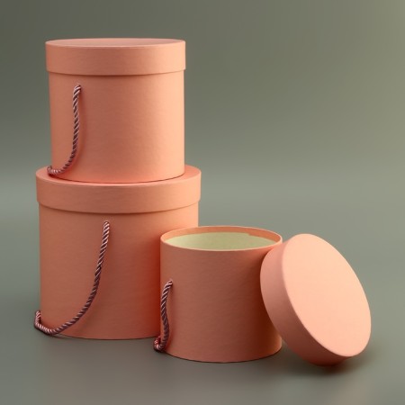 Set of boxes 3 in 1, pink, 18 x 18 x 17 - 12 x 12 x 12 cm-2