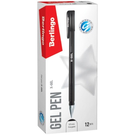 Gel pen 0.5 mm Berlingo X-Gel, black rod-8
