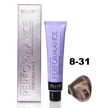 OLLIN PROFESSIONAL PERFORMANCE Hair Cream, tone 8/31 Light-brown golden-fan, 60 ml