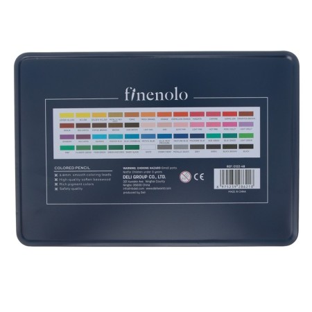 Pencils are artistic 48 colors, Finenolo, 3.8 mm, hexagonal, in a metal pencil case-4