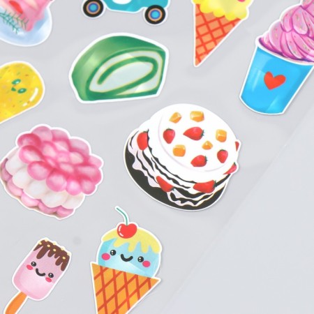 Sticker plastic holography "Sweets and desserts" mix 14.5x26 cm-3