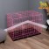 A cage with a hatch for dogs and cats, 100 x 60 x 70 cm, pink