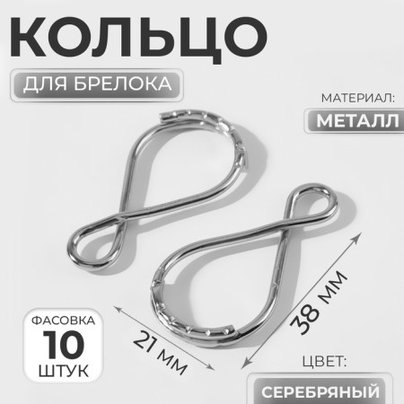Ring for the Britok "Eight", 38 × 21 mm, 2 pcs, silver color