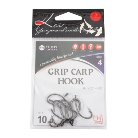 The hook KOI Grip Carp Hook, size 4 Ints, BN color, 10 pcs.-3