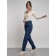 Warmed female trousers, size 42, dark blue color