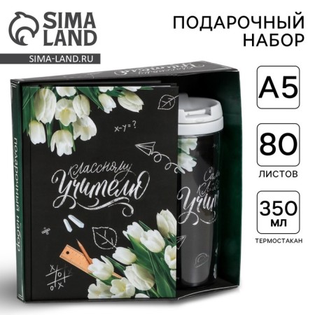 Gift set "Class Teacher": A5 Diary, 80 sheets, thermostatic 350 ml