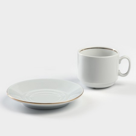 Tea pair of porcelain "Mokko", 220 ml, saucer d = 13.7 cm-1