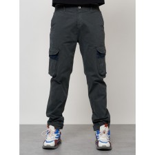 Cargo jeans men, size 44-46, dark gray color