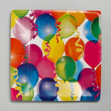 Disposable plate paper square "balls" (21 cm)-1