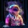 Picture on numbers with crystal crystals, 40 × 50 cm "Cosmonaut Art" 23 colors