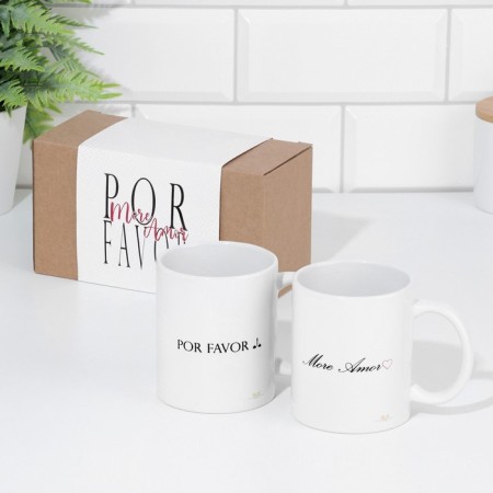 A set of mugs for two, sublimation "More amor", 2 circles, 320 ml