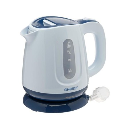 Electric kettle Energy E-234, plastic, 1 l, 1100 watts, white-blue