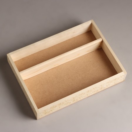 Wooden Kashpo, 27.5 × 20 × 4.5 cm "Flor", 2 departments, engraving-2