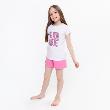 Kit for girls, white/pink color, height 140