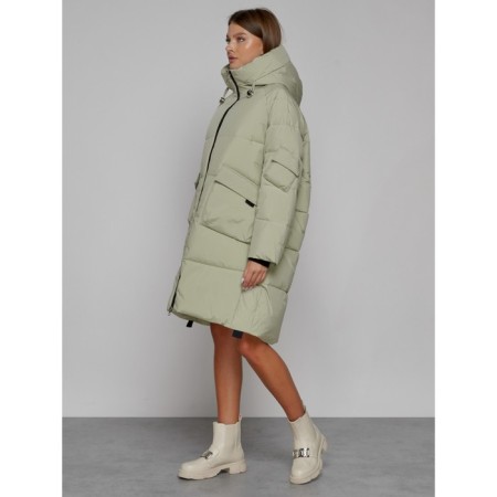 Coat insulated winter female, size 50, color light green-1