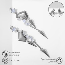 Hanging earrings with rhinestones 