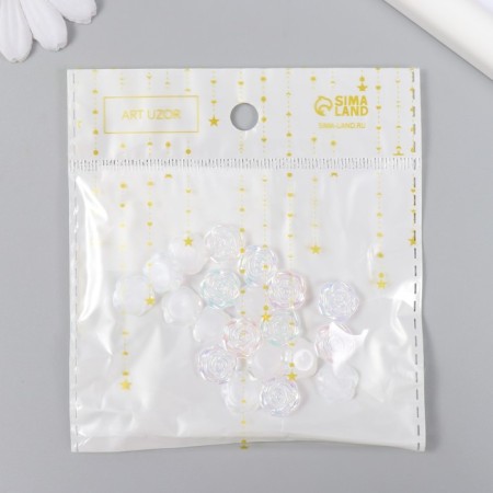 Decor for creativity plastic "rose" pearl set 20 pcs 0.5x1.2x1.2 cm-3