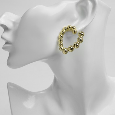 Earrings Metal "Heart" reunion, color gold-2