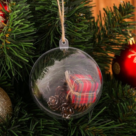 New Year's suspension with natural decor "Snow Ball"