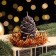 New Year's candle "Bump with spruce decor", 7 cm, brown mix