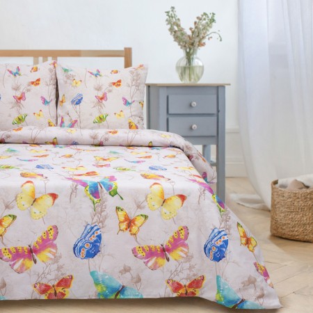 Bed linen "Ethel" 1.5 joint venture, butterflies, size 143x215 cm, 150x214 cm, 70x70 cm - 2 pcs.-2