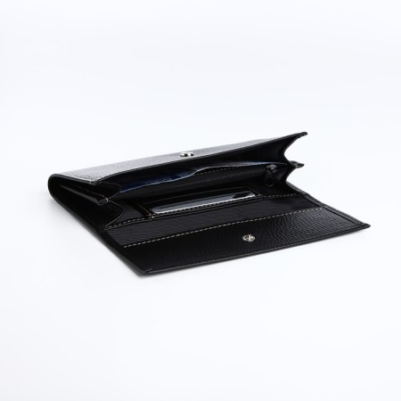 Women's wallet on the button, black color-3