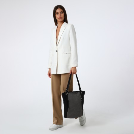 Bag Vita with a zipper, gray color-6