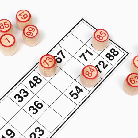 Lotto Russian, wooden "casket", board game, with barrels-1