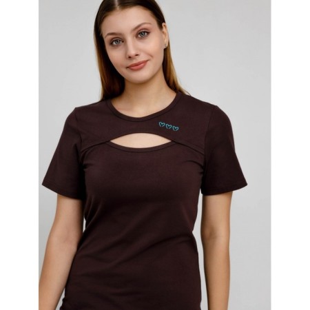 Women's dress "Three hearts", size 52, brown color-3