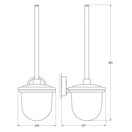 Holder with a toilet ruff with a lid, matte crystal, chrome, fbs-1