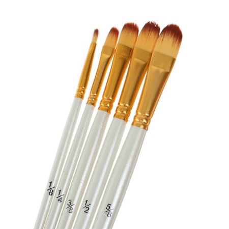 Synthetics set, 5 pieces (No. 1/8.3/8.5/8.1/2.1/4), flat, rounded, in the blister-1