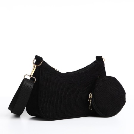 Bag Women's Baget with a zipper, black color-3